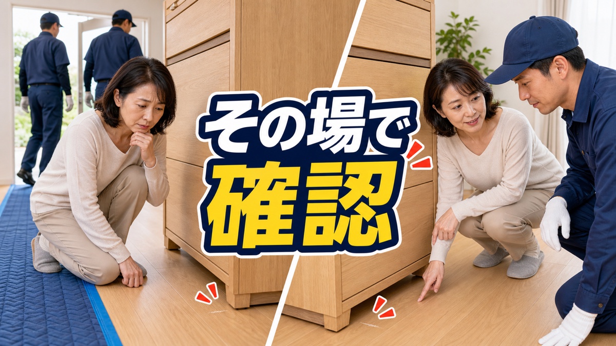 大型家具の配送で床に傷がついても、「大丈夫です」と受領してしまうあなたへ