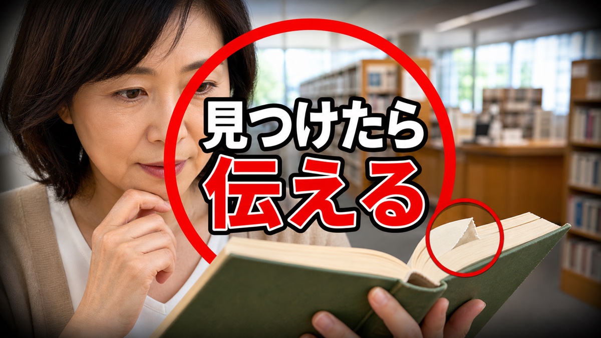 図書館で本の破れに気づいても、「借りる前からです」と言えないあなたへ