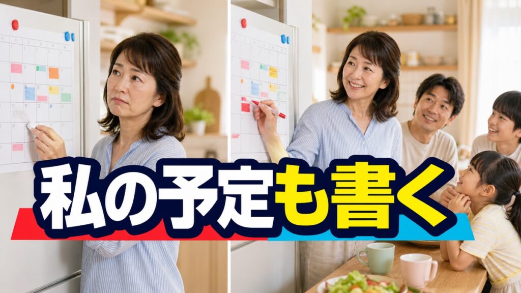 家族カレンダーに自分の予定を書けず、空いた時間を家族へ渡してしまうあなたへ