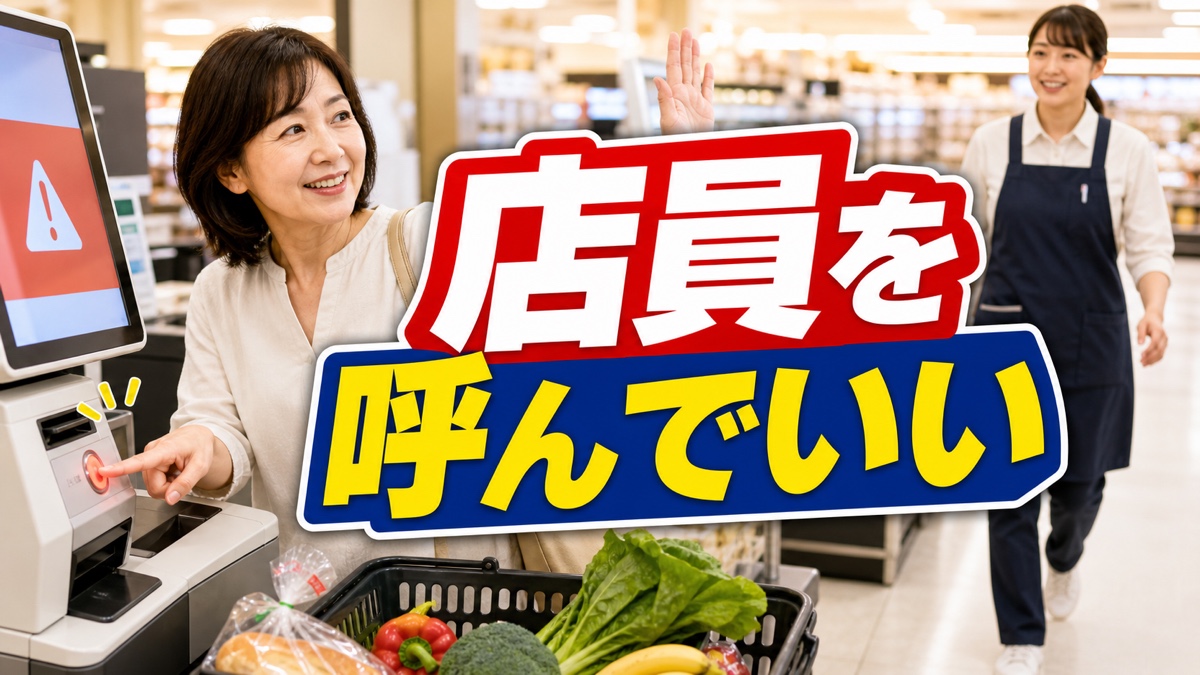 スーパーのセルフレジでエラーが出ても、店員を呼べず焦るあなたへ